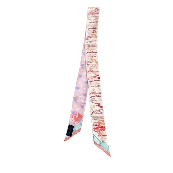 LOUIS VUITTON RARE REVERSIBLE 100% SILK BANDEAU SCARF W/ COA - Picture 5 of 11